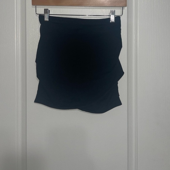 AYAI Are You Am I Black Mini Skirt Faux Wrap Ruched Scrunch Size Small - Picture 3 of 8